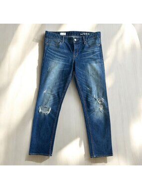 GAP 1969 Distressed Real Straight Jeans Size 30 Short